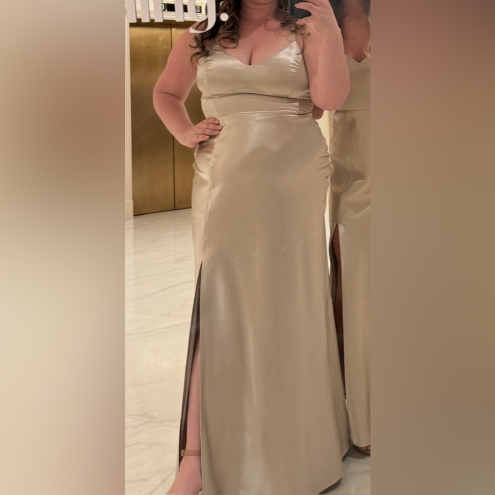 Elegant Gold Satin Gown